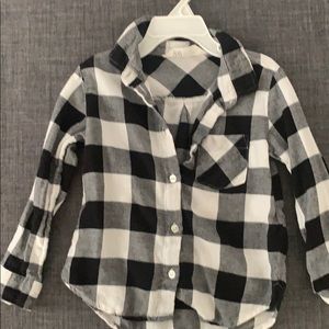 Black and white plaid shirt size 3-4 for girls